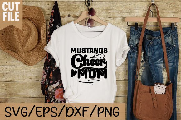 MUSTANGS CHEER MOM SVG, MOM SHIRT – A Cheerful Embroidery Fit for Mom-Centric Projects