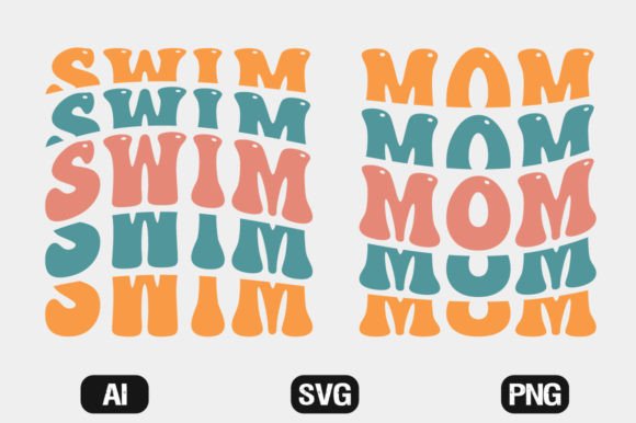 Swim Mom SVG Cut File: Retro Charm Meets Practical Embroidery